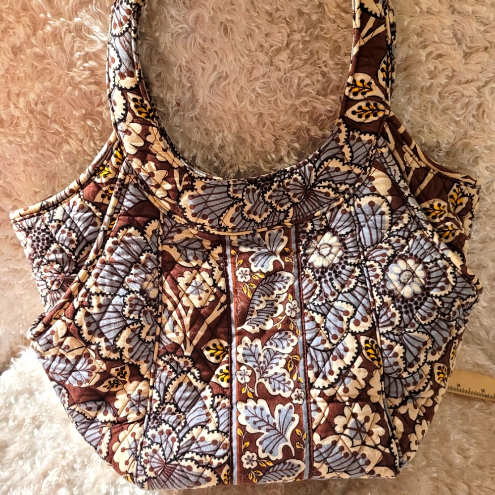 Vera Bradley Floral Tote side by side tote in Brown and Blue